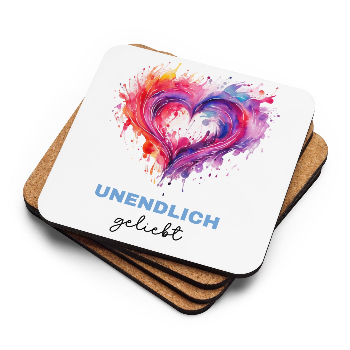 Korkuntersetzer "unendlich geliebt"